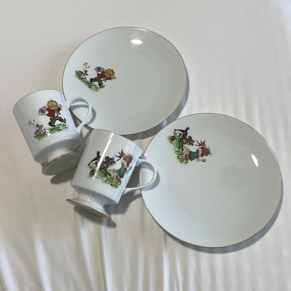 Vintage Hand Painted Set of 2 Matching Plate & Cup Signed by Lois Anderson - Picture 1 of 15